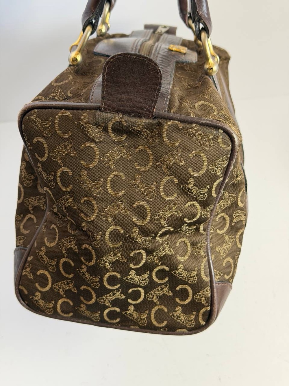 Vintage Old Celine Boston Bag Monogrammed Canvas - Picture 9 of 16
